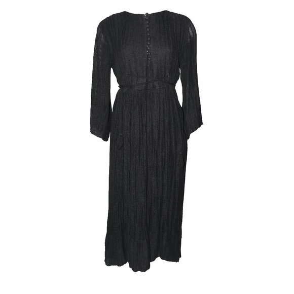 APIECE APART BLACK LINEN LONG SLEEVED MAXI DRESS SZ 4 - Picture 1 of 6